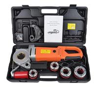 Roscadora de tubos eléctrica de 2300 W, máquina roscadora de tubos portátil de alta resistencia con matriz y estuche de transporte, for roscado de tubos de hierro galvanizado de 1/2" a 2"(6head)