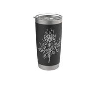 Rose Burning in Flame Emo Alt E-Girl Boy Trad Mall Y2K gótico Vaso térmico de acero inoxidable de doble pared