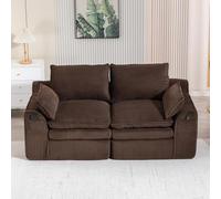 Rosebibi Sofá modular de pana de 2 plazas con cojines y dos bolsillos laterales de diferentes tamaños, espuma de 3 capas, núcleo de resorte, rebote rápido, ideal para salón, oficina y más, color