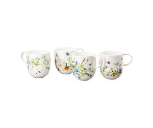 Rosenthal Brillance Grand Air - Taza con asa | Juego de 4 tazas con asa, porcelana de alta calidad
