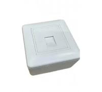 Roseta toma caja superficie 80x80 + marco de superficie 45x45 + 1 unid