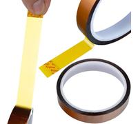 Rosfix Cinta Kapton 8 mm x 30 m - Resistente a 240 °C, grosor 0,05 mm, adhesivo de silicona | Aislamiento térmico y químico | Reparaciones electrónicas | Cinta técnica