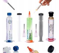 Rosfix Kit - Soldador Flux en jeringa | Kingbo 218, NC-559-ASM, RMA-223 | Constancia de gel, aplicación precisa, No-Clean | Para reparaciones BGA, SMD | Accesorios de soldadura electrónica
