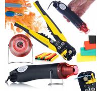 Rosfix Pistola de aire caliente, 300 W, pelacables y crimpadora, 164 piezas, tubo termorretráctil