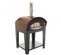 Rossofuoco Benni Marrone - Horno de leña de exterior con carro