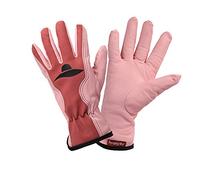 Rostaing - Guantes de jardinería para mujer, color rosa y barbie, de piel con aspecto moderno y refinado, ideal para todos los trabajos de talla, plantación y deshierbe, color rosa Barbie