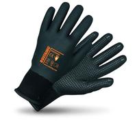 Rostaing Guantes Nitrilo Forrados Jardinería Bricolaje Invierno | Guante de nitrilo, EN 388:4332C y EN 511. Puntos de PVC para el agarre. Forro cálido para el invierno.