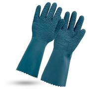 Rostaing PROTECTMAX-IT08 - Guantes de jardinería con diseño de rosas, 100% impermeable, largo de látex, gruesos, talla 8, verde azul, 8