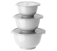 Rosti Margrethe - Juego de cuencos para mezclar (6 piezas, con 3 cuencos y 3 tapas, plástico reciclable, 0,25 L, 0,5 litros y 0,75 L), color blanco