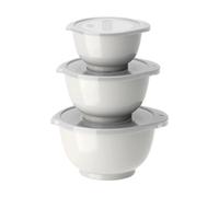 Rosti Margrethe - Juego de cuencos para mezclar (6 piezas, con 3 cuencos y 3 tapas, plástico reciclable, 0,25 L, 0,5 litros y 0,75 L), color blanco
