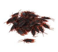 Rosvola 100 Uds. Juguete de Broma de Cucaracha Falsa para Fiestas de Halloween Regalo de Mordaza Divertido de Plástico Duradero No Tóxico 6,9x1,8 Cm