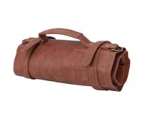 Rosvola Bolsa para Cortador de Talla de Cuero PU, Bolsa de Almacenamiento Organizadora de Herramientas con 10 Ranuras con Correa para el Hombro Desmontable, Portador de Artesanía para Herramientas de