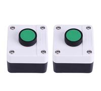 Rosvola Paquete de 2 Interruptores de Botón Momentáneo |IP54 Resistente a la Intemperie, Plástico, Estación de Botón Pulsador de Control de 1 Tecla para Abridor de Puerta Automático, de Salida,