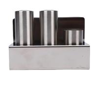 Rosvola Salero, Dispensadores de Sal de Acero Inoxidable, Salero con Soporte, Botellas de Condimento de Dragado para Uso Comercial de Cocina