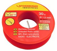 ROTHENBERGER Industrial | Estaño para soldadura sin plomo SN99Cu1 | Ø 1,5 mm | 30 g | Composición: Estaño 99%, Cobre 1% | 1000002350
