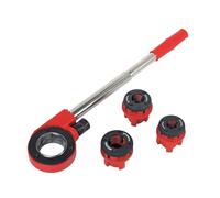 Rothenberger Industrial SuperCut 070780X, Juego de material de corte de rosca de 6 piezas con 3 cabezales de corte para la producción de conexiones de rosca de tubería, Arándano