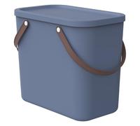 Rotho Albula Caja de almacenamiento de 25 l con tapa, plástico (PP reciclado), azul, 25 l (40,0 x 23,5 x 34,0 cm)