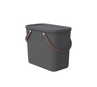 Rotho Albula Cajas Almacenaje Plástico 25 L Cajas Organizadoras Antracita | Cajas de almacenamiento, caja de almacenaje plástico con tapa, 25 L, PP reciclado, antracita, medidas 40 x 23,5 x 34 cm