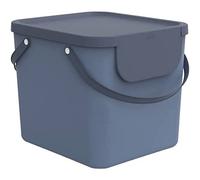 Rotho Albula - Cesto para la colada (40 L, con tapa, plástico PP reciclado | Laundry Basket - Cesto apilable para la colada con pegatinas, clasificador de ropa para separar la ropa