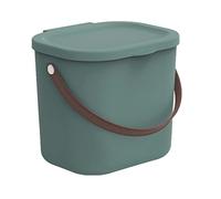 Rotho Albula - Contenedor de almacenamiento con tapa, 6 L, sistema de almacenamiento, con asa de plástico reciclado, sin BPA (verde oscuro)