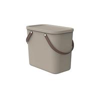 Rotho Albula Organizador Cocina Cajas Almacenaje Plastico 25 L Cappuccino | Cajas organizadoras con tapa, cajas de almacenamiento apilables, asas cómodas, PP reciclado, lavable por dentro y fuera