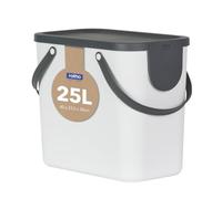 Rotho Albula Sistema de separación de residuos 25l para la cocina, Plástico (PP) sin BPA, blanco/antracita, 25l (40.0 x 23.5 x 34.0 cm)