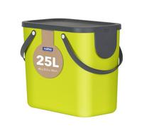 Rotho Albula Sistema de separación de residuos 25l para la cocina, Plástico (PP) sin BPA, verde/antracita, 25l (40.0 x 23.5 x 34.0 cm)