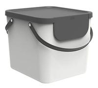 Rotho Albula - Sistema de Separación de Residuos 40 L para la Cocina, Plástico (PP) sin BPA, Blanco/Gris Antracita, 40 L (40.0 x 35.8 x 34.0 cm)