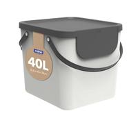 Rotho Albula - Sistema de Separación de Residuos 40 L para la Cocina, Plástico (PP) sin BPA, Blanco/Gris Antracita, 40 L (40.0 x 35.8 x 34.0 cm)