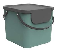 Rotho Sistema de separación de residuos Albula – 40 L, PP sin BPA, verde oscuro/gris antracita