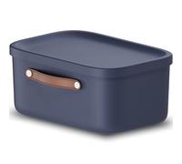 Rotho Caja de almacenaje con tapa y asa, 12 L, Azul | Sistema modular de 39,5 x 26,5 x 17,7 cm. Plástico resistente fácil de limpiar para cocina, baño y habitación infantil.