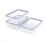 Rotho Clic & Lock Set de 3 Recipientes Herméticos de 1,5 L, Tupperware sin