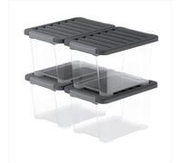 Rotho CORE Pro 4x Cajas de Almacenamiento Herméticas 15 l con Tapa