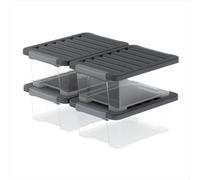 Rotho CORE Pro Juego de 4 Cajas de Almacenamiento Herméticas, 11 l, 39x28