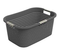 Rotho Country Cesta de la ropa 40l, Plástico (PP) sin BPA, antracita, 40l (58.0 x 38.9 x 25.1 cm)