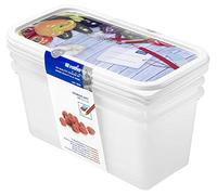 Rotho Domino Juego de 3 frascos de 1,5 litros con un motivo escrito en la tapa., Plástico (PP) sin BPA, blanco, 3 x 1.5l (23.3 x 11.8 x 11.2 cm)