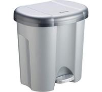 Rotho Duo - Cubo de Basura 2 x 10 L para la Separación de Residuos con Tapa, Plástico (PP) sin BPA, Gris Plateado, 2 x 10 L (39.0 x 32.0 x 40.5 cm)