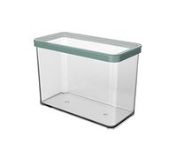Rotho Loft Caja Hermética 2,1 l - Recipiente Almacenamiento Sin BPA | Bote de cocina transparente con sello turquesa, ideal para harina y pasta, 20 x 10 x 14,2 cm, hecho en Suiza.