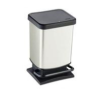 Rotho Paso - Cubo de basura con pedal (20 L), color blanco