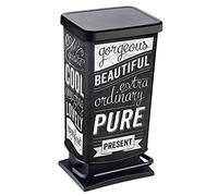 Rotho Paso, Cubo de basura de 40l con pedal y tapa, Plástico PP sin BPA, hipster, 40l 35.3 x 29.5 x 67.6 cm