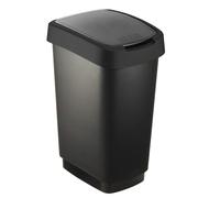 Rotho Salsa Cubo de Basura 25L con Tapa Abatible, Papelera de Plástico