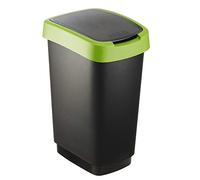 Rotho Salsa Papelera 50l con tapa, Plástico (PP) sin BPA, verde, 50l (40.1 x 29.8 x 60.2 cm)