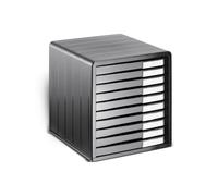 Rotho Timeless Cajón/caja de oficina con 10 cajones, Plástico (PS) sin BPA, antracita, (34.5 x 29.0 x 32.0 cm)