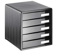 Rotho Timeless Cajón / caja de oficina con 5 cajones, Plástico (PS) sin BPA, antracita, (34.5 x 29.0 x 32.0 cm)