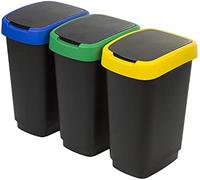 Rotho twist 3 x 25 l set di 3 cestini per raccolta differenziata coper