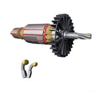 Rotor de armadura compatible para martillo eléctrico HR2470F con 2 cepillos de carbono, pieza de motor de repuesto de alambre de cobre para reparación y mantenimiento de herramientas eléctricas
