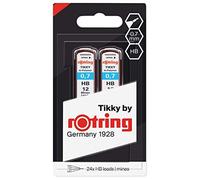 Rotring (1904837) Recambios de minas HB Hi-Polymer para portaminas finos, de 0,70 mm, 2 x 12 minas