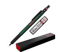 rOtring 500 portaminas | 12 minas HB de 0,5 mm | Barril de plástico hexagonal verde y agarre de metal texturizado antideslizante