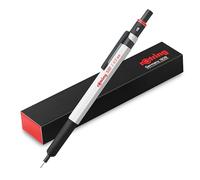 rOtring 500 Portaminas | Mina HB de 0,5 mm | Cuerpo hexagonal de plástico blanco con empuñadura metalizada antideslizante y texturizado
