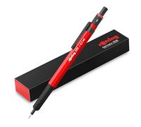 rOtring 500 Portaminas | Mina HB de 0,5 mm | Cuerpo hexagonal de plástico rojo con empuñadura metalizada antideslizante y texturizado